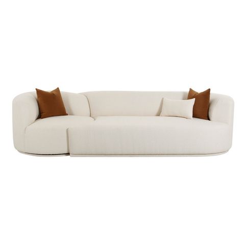 Fickle Cream Boucle 2-Piece Modular Raf Sofa - Las Vegas Furniture ... throughout Exploring the Comfort and Style of the Misty Cream Boucle Sectional RAF Cream